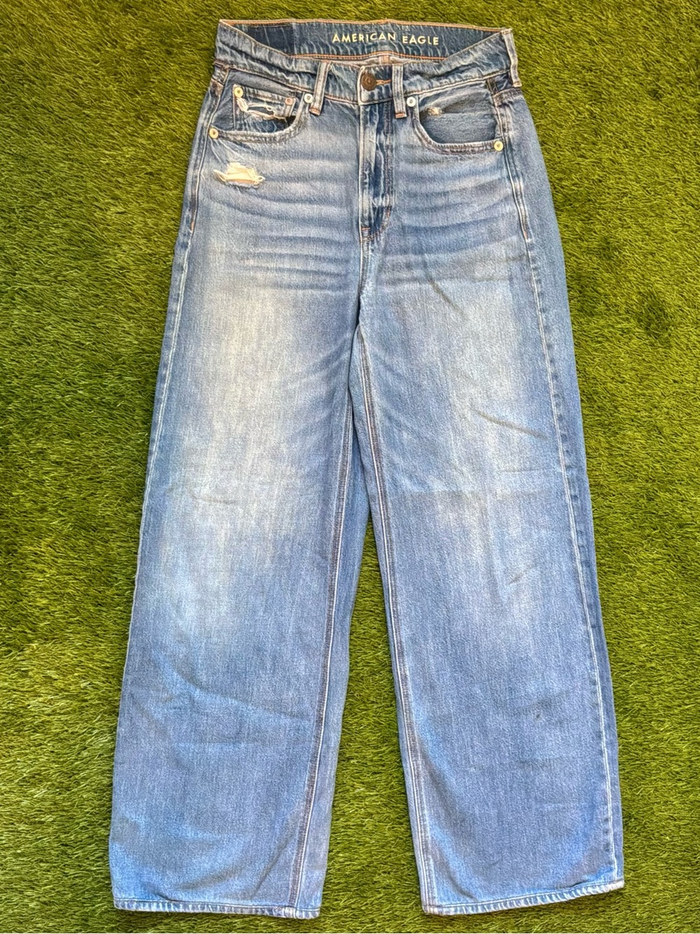American Eagle High Rise Baggy Wide Leg Jeans Size 00